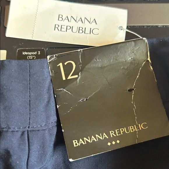 Banana Republic 100%.viscose navy skirt fixed wrap around new with tags size 12 - Picture 6 of 7